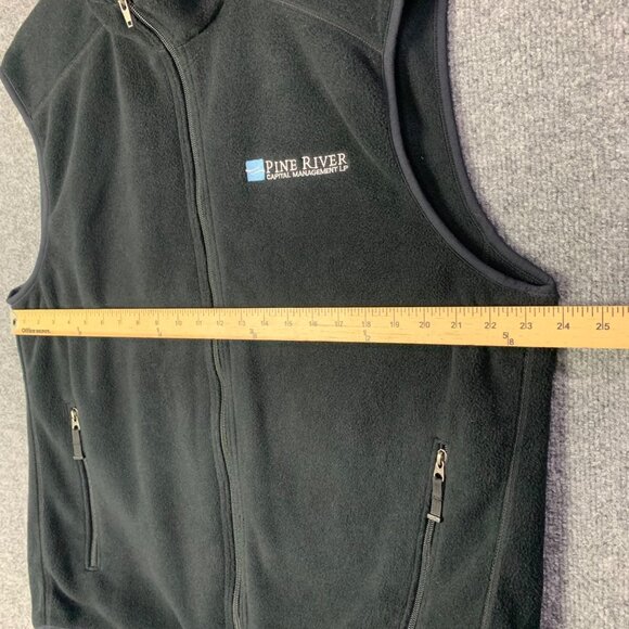 Used shirts Patagonia Black Fleece Vest Pine River Logo Zip Pocket Sleeveless XL - Picture 6 of 10